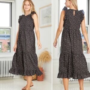 Universal thread maxi floral dress with ruffle sleeves